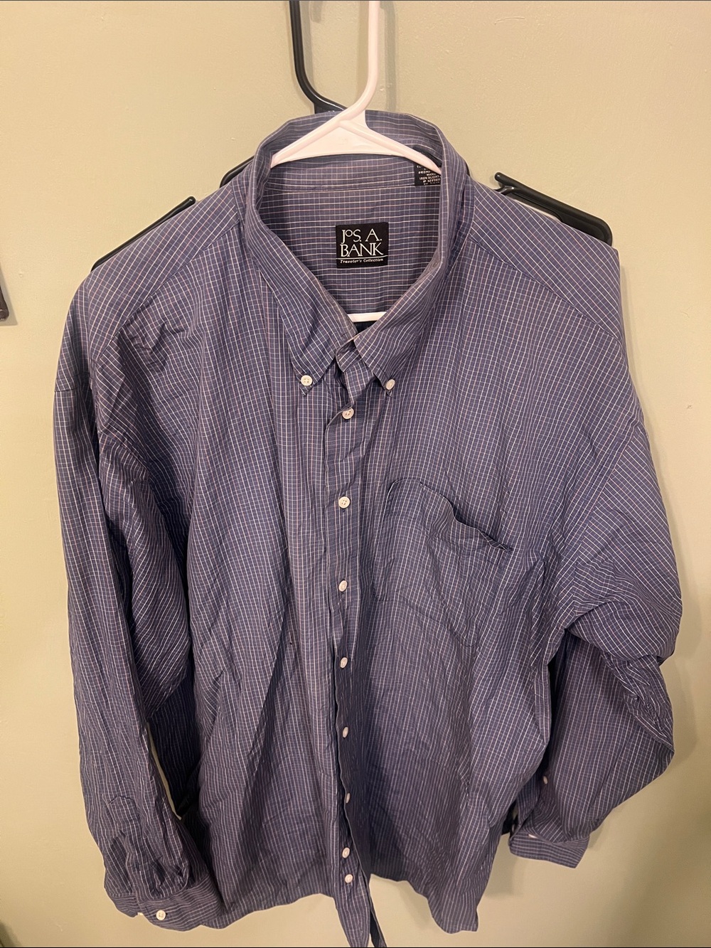 Jos. A. Bank Navy and White Pinstripe Button-Down Shirt